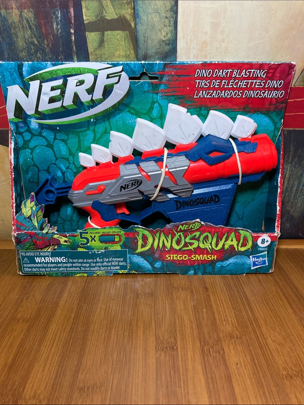 Nerf DinoSquad Stego-Smash Blaster - Red, Blue, White, Gray